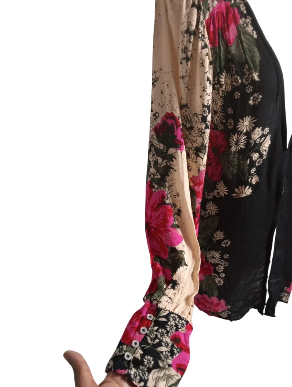 Free People Floral Lightweight Hook Closure Office Blouse Career Boho Sz SP